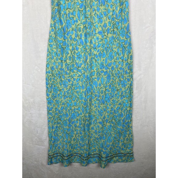 Sigrid Olse Midi Dress Womens 6 Slip 100% Rayon Sleeveless Cottagecore Deep V - Picture 5 of 13